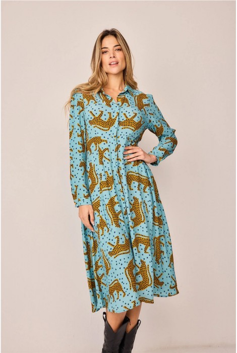 VESTIDO CASCADA GUEPARDO