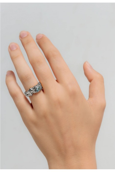 ANILLO JUDY AGUAMARINA PLATA 2
