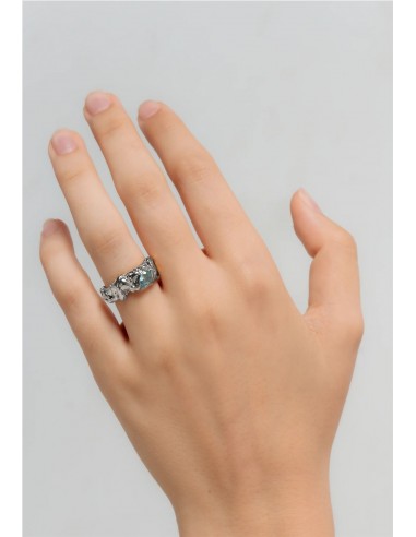 ANILLO JUDY AGUAMARINA PLATA