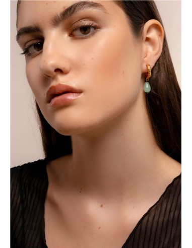 AROS SADIE AGUAMARINA PLATA