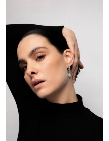 AROS SADIE AGUAMARINA PLATA