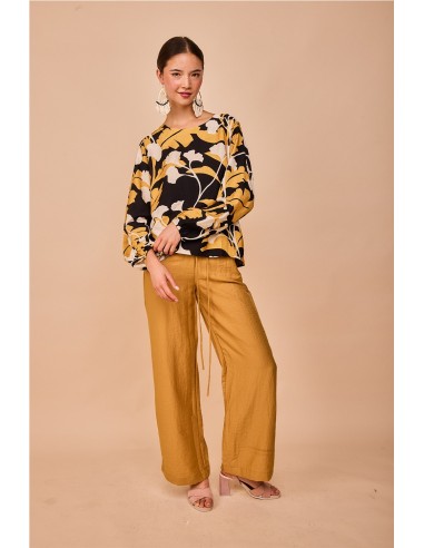 CAMISA PUNTAL FLOR NEGRA